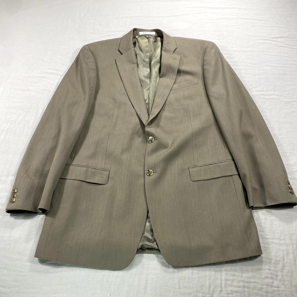 Kenneth Cole Blazer Mens 43L Gray Wool 2-Button Sport Coat Jacket